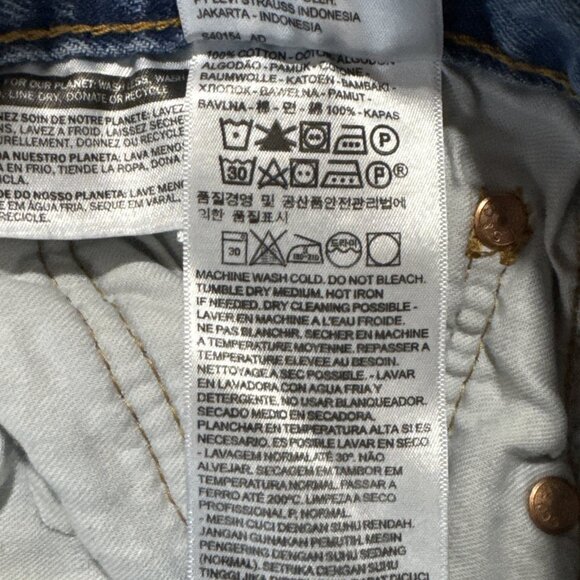 Levis 501 Jeans Mens 34x30 Blue Original Straight Fit Mid Rise Medium Wash Denim - Picture 5 of 11